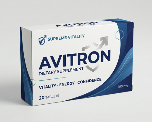 Avitron dietary supplement box on a white background
