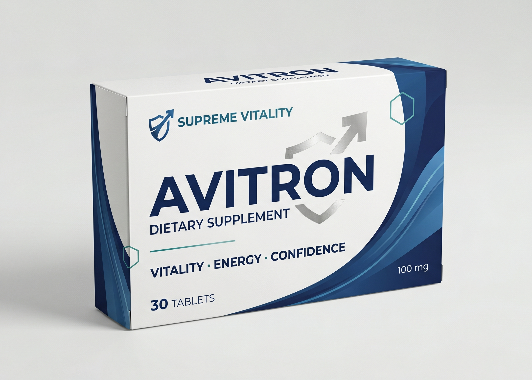 Avitron dietary supplement box on a white background